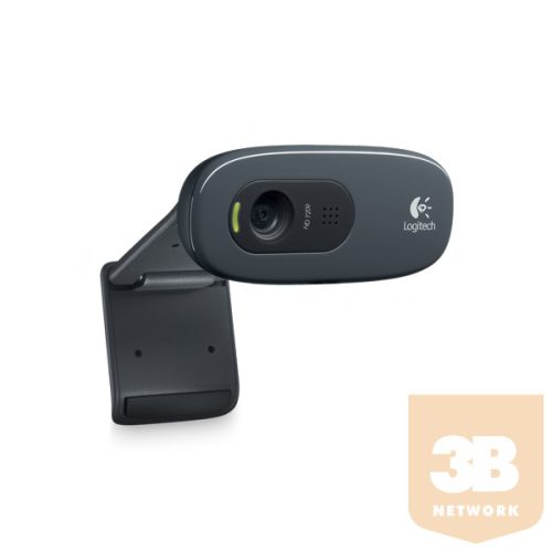 Logitech Webkamera - C270 (1280x720 képpont, 3 Megapixel, USB 2.0, univerzális csipesz, mikrofon)