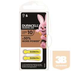 Duracell DA10 6db elem hallók.