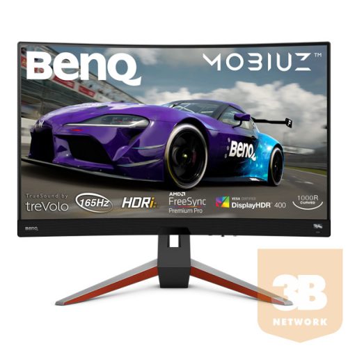 BenQ Monitor 27" - EX2710R (VA, 16:9, 2560x1440, 1ms, 400cd/m2, 90% DCI-P3, 2xHDMI, DP, 165Hz) Freesync