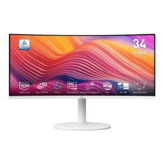   MSI Monitor Business Modern MD342CQPW Ívelt 34" QHD, 3440x1440, 100Hz VA 21:9, 3000:1 CR, 300cd/m2, 4ms, HDMI, DP, White