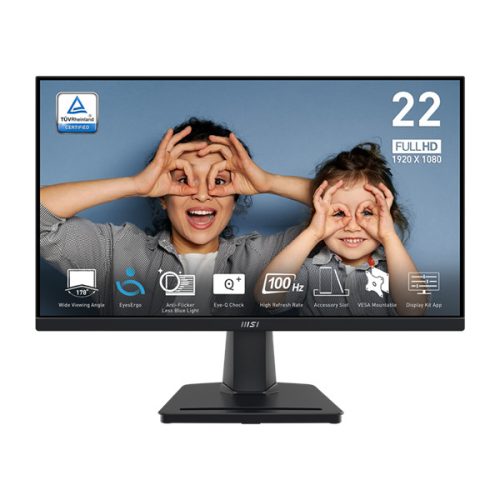 MSI Monitor Business PRO MP225V 21,5" FHD 1920x1080, VA, 100Hz, 4000:1, 1ms, HDMI, VGA, Black