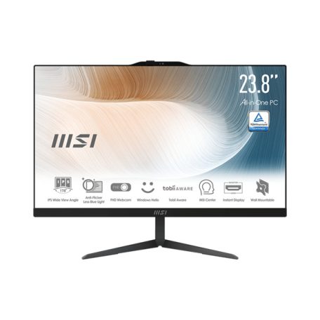 MSI Business AIO Modern AM242 12M-1212XHU, 23,8" FHD, i5-1235U, 8GB, 512GB M.2, INT, NoOS, Black