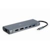 GEMBIRD USB Type-C 8-in-1 Multi-Port Adapter Space Grey