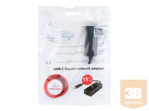 GEMBIRD A-CM-LAN-01 Gembird USB-C Gigabit hálózati adapter, fekete