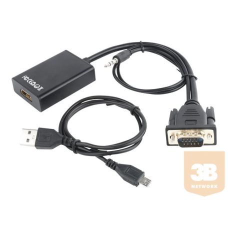 GEMBIRD A-VGA-HDMI-01 Gembird adapter VGA(M) -> HDMI(F), black, blister