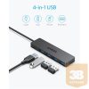 ANKER Ultra Sim Data USB 3.0 HUB, 4 port, fekete - A7516016