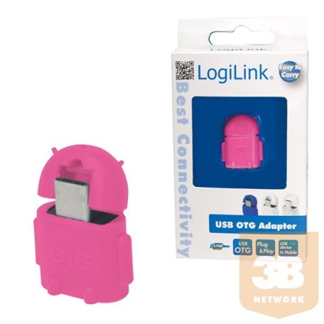 ADA LogiLink AA0065 microUSB-OTG USB adapter - Rózsaszín