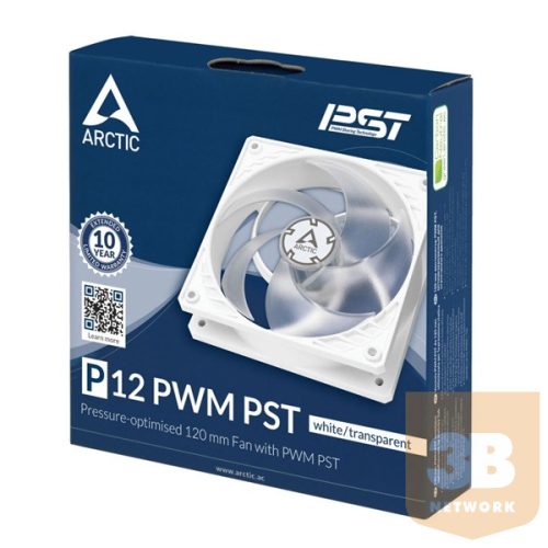 ARCTIC COOLING Rendszerhűtő Ventilátor P12 PWM PST Fehér, 12cm