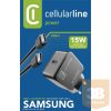 CellularLine Hálózati töltő USB-C kábellel, 1xUSB, 15 W, fekete