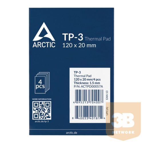 ARCTIC COOLING Hővezető lap TP-3 120x120mm, 1.5mm (4-PACK)