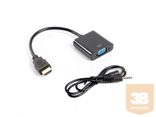 Lanberg adapter HDMI-A(M)->VGA(F) with audio cable