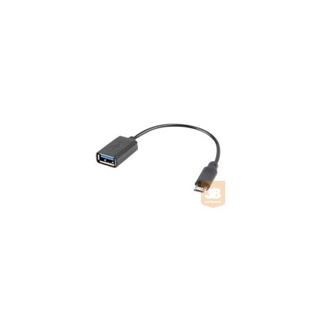 LANBERG adapter micro USB M USB-A F 2.0 0.15m OTG black