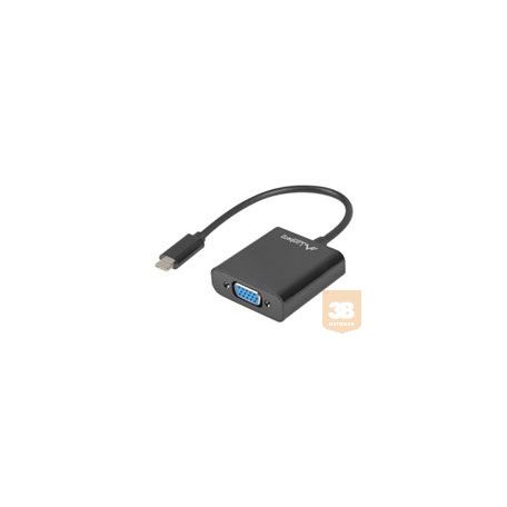 LANBERG AD-UC-VG-01 Lanberg adapter USB TYPE-C(M)-VGA(F) 15cm Black