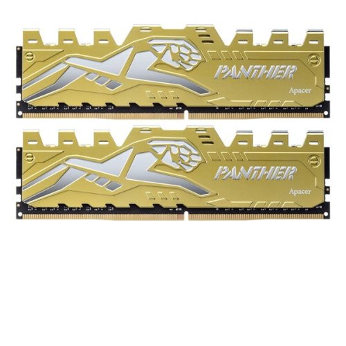 Apacer Memória Desktop - 16GB KIT DDR4 Panther Golden (2x8GB, 3200MHz, CL16, 1.35V, hűtőbordás)