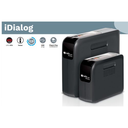 RIELLO szünetmentes tápegység, IDG600, 600VA/360W, 4x IEC C13, offline ups, USB