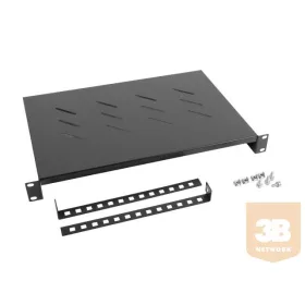   Lanberg polc 19'' rack szekrényhez 600mm (1U, 483x300mm, teherbírás 25kg-ig) fek