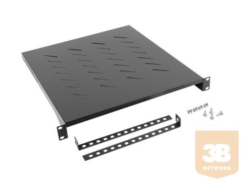 Lanberg polc 19'' rack szekrényhez 800mm (1U, 483x500mm, teherbírás 25kg-ig) fek