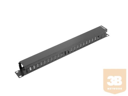 Lanberg kabelrendező 1U takarópanellel 19'' rack szekrényhez fekete