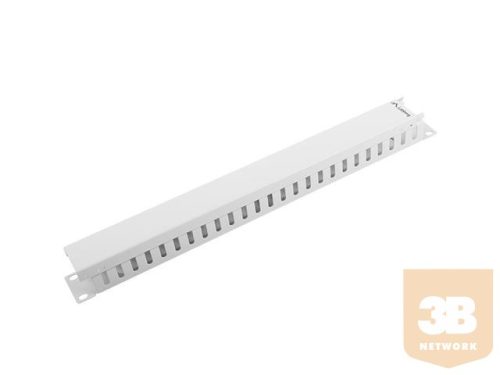 Lanberg kabelrendező 1U takarópanellel 19'' rack szekrényhez szürke