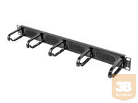 LANBERG AK-1203-B 19" kábel rendező fésűs panel 5 gyűrűvel - type B 1U black