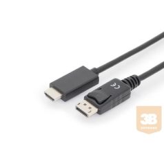   Cable DisplayPort 1.2 w/interlock 4K 60Hz UHD Type DP/HDMI A M/M black 2m