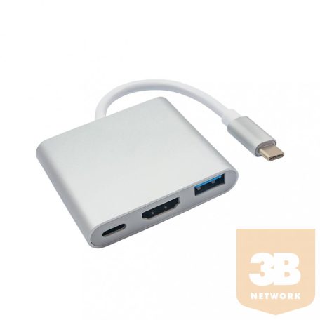 Akyga Hub USB type-C AK-AD-57 USB A (f) / USB type-c / HDMI (f) 15 cm