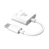 USB Akasa Type-C to 3.5mm fejhallgató csatlakozó és töltőadapter - AK-CBCA30-08WH