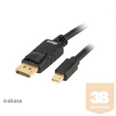   KAB Akasa 8K Mini DisplayPort to DisplayPort Adapterkábel - 200cm - AK-CBDP22-20BK