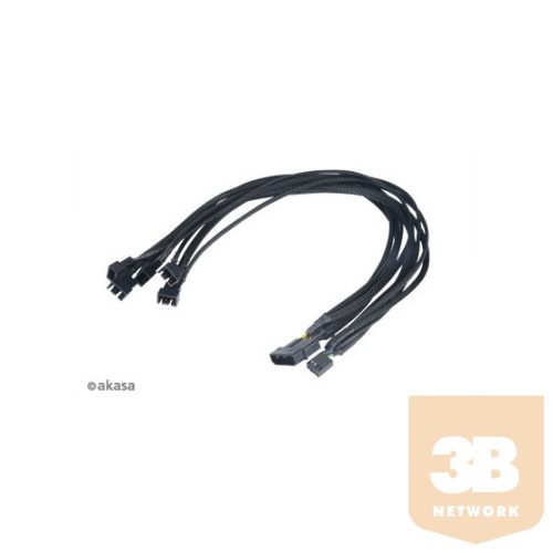 KAB Akasa - Flexa FP5 - 4pin Molex - 5x 4pin PWM ventilátor kábel - 45cm - AK-CBFA03-45