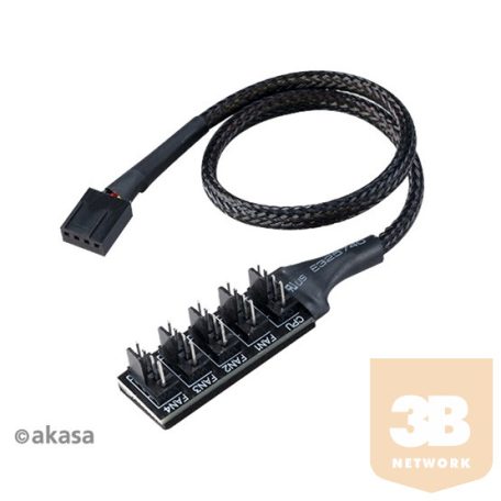 KAB Akasa - Flexa FP5 - 4pin Molex - 5x 4pin PWM ventilátor kábel - 45cm - Duo pack - AK-CBFA08-KT02