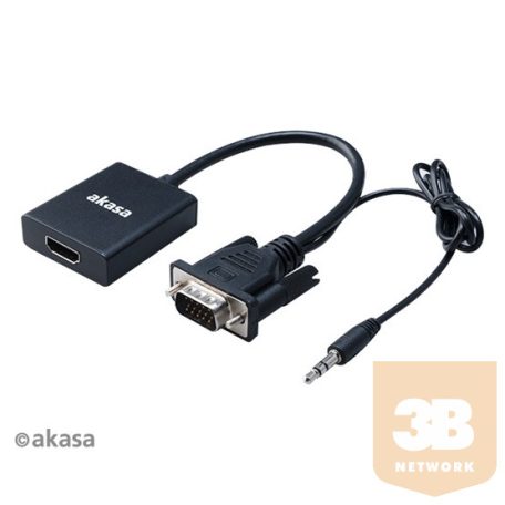 KAB Akasa VGA > HDMI > audio kábellel- AK-CBHD23-20BK