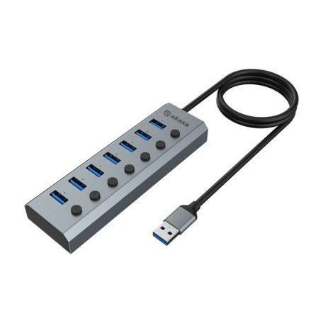 USB Akasa Connect 7 IPS - 7 portos USB-elosztó - AK-HB-21BKCM