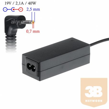 Notebook Adapter AKYGA Dedicated AK-ND-23 Asus 19V/2,1A 40W 2.5 x 0.7 mm