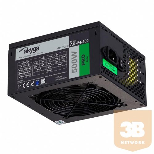 Akyga Pro Semi-Modular ATX Power Supply 500W AK-P4-500 Fan12cm P8 5xSATA 2xPCI-E