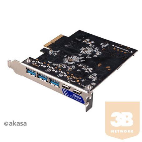 ADA Akasa - PCI Express Low Profile kártya - USB 3.2 Gen 2 Type-C / Type-A   - AK-PCCU3-09