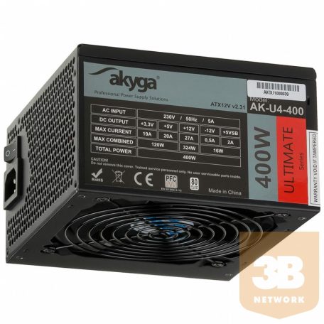 Akyga Ultimate ATX Power Supply 400W AK-U4-400 80+Bronze Fan12cm P8 4xSATA PCI-E
