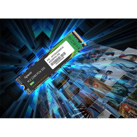 Apacer SSD AS2280P4X Series - 256GB AP256GAS2280P4X-1 (M.2 PCI-E Gen. 3, Olvasás: 2100 MB/s, Írás: 1700 MB/s)