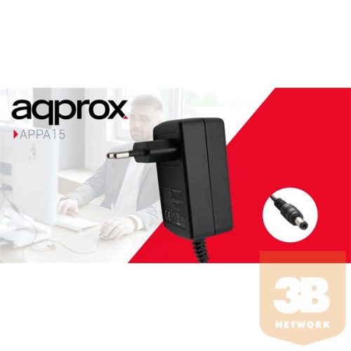 APPROX Adapter - 5.5mm x 2.1mm adapter IP kamerék részére, 36W, 12V/3A