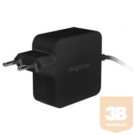 APPROX Telefon töltő  - 1db Type-C (USB-C) csatlakozó, 45W, 1.1m kábel, Fekete