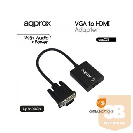 APPROX APPC25 VGA to HDMI Adapter with audio input