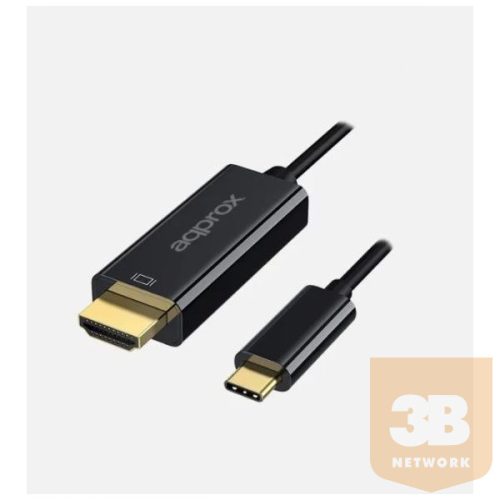 APPROX Átalakító - Type-C to HDMI (4K/60Hz, 1.2m) Fekete