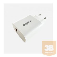   APPROX Telefon töltő - USB Type-C, 18W gyorstöltő, Fehér + 1m USB Type-C kábel, Fehér