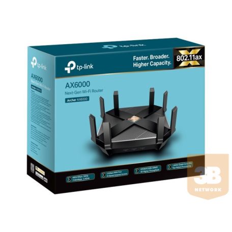 TP-LINK AX6000 Wi-Fi 6 Router Broadcom 1.8GHz Quad-Core CPU 4804Mbps at 5GHz+1148Mbps at 2.4GHz One 2.5Gbps WAN Port 8 Gigabit LAN