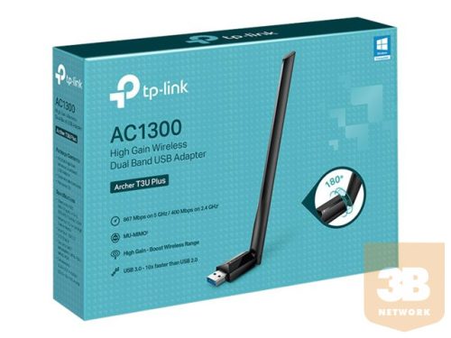 TP-LINK Archer T3U Plus AC1300 High Gain WiFi Dual Band USB Adapter MU-MIMO Multi-Directional Antenna