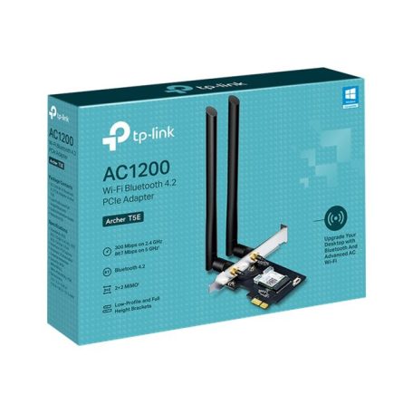 TP-LINK Archer T5E AC1200 WiFi Bluetooth 4.2 PCI Express Adapter 867Mbps at 5 GHz + 300Mbps at 2.4 GHz Bluetooth 4.2