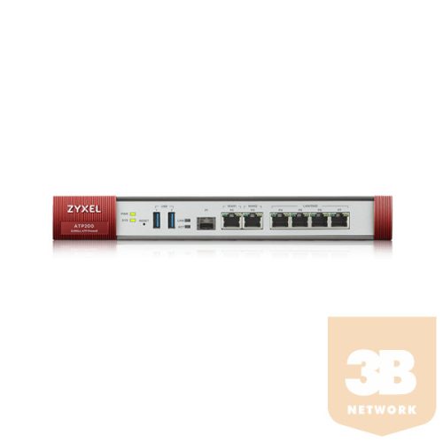 ZYXEL Tűzfal - ATP200 - 10/100/1000, 2*WAN, 4*LAN/DMZ ports, 1*SFP, 2*USB with 1 Yr Bundle