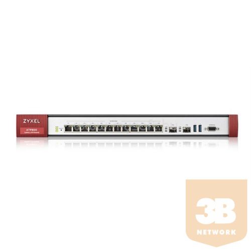 ZYXEL Tűzfal 12xLAN/DMZ(1000Mbps) + 2xSFP + 2xUSB, Rackes + 1év UTM Bundle, ATP800-EU0102F