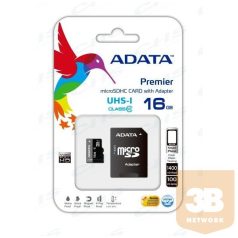   ADATA Memóriakártya MicroSDHC 16GB + Adapter UHS-I CLASS 10