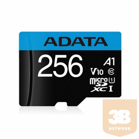 ADATA 256GB Premier MicroSDHC, R/W up to 100/25 MB/s, with Adapter