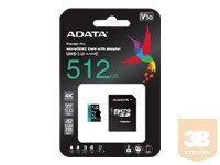 ADATA 512GB Micro SDXC UHS-I U3 V30S A2 + Adapter